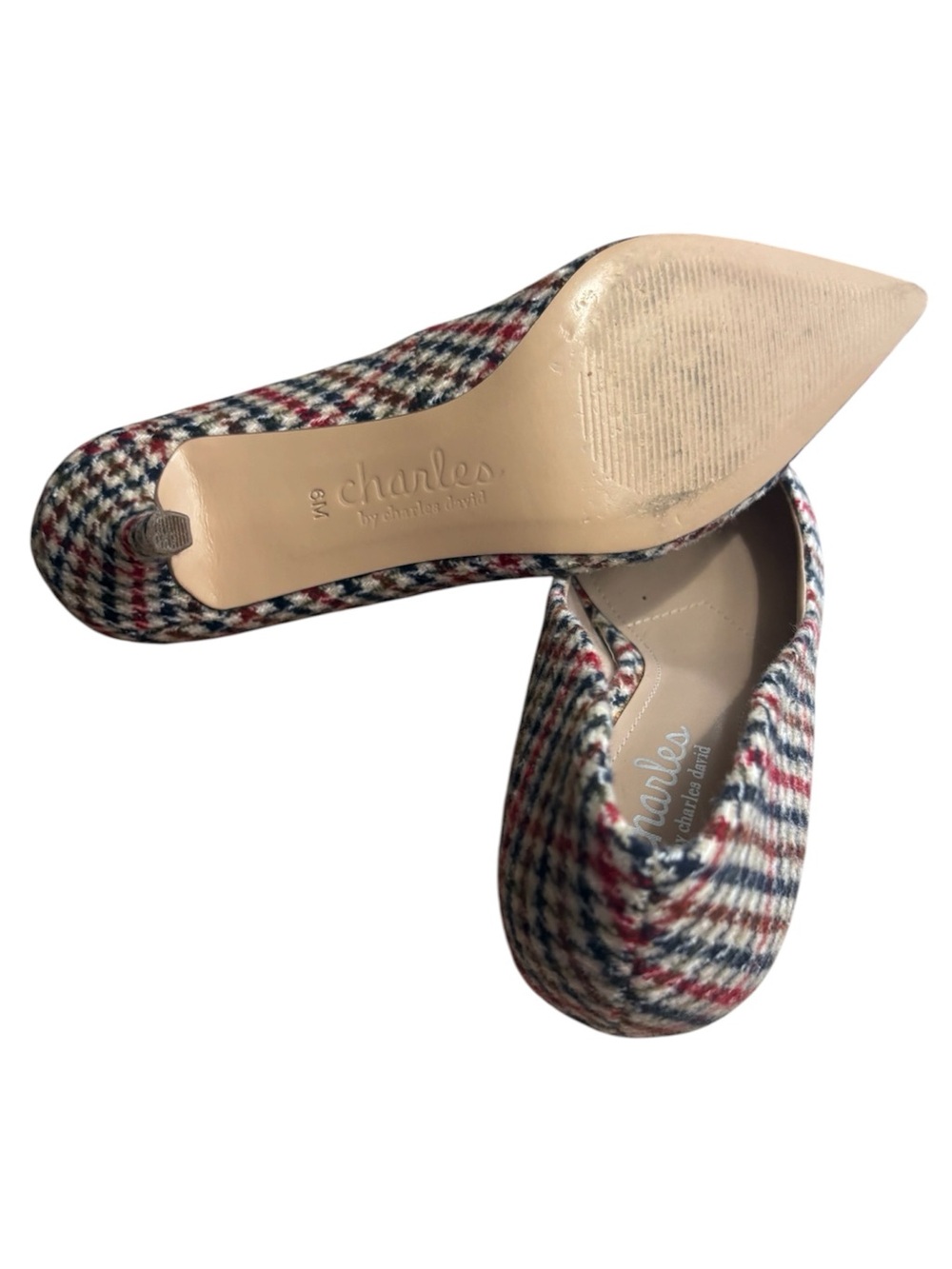 Charles By Charles David Multicolor Houndstooth Pointed-Toe Pumps Size 6 -- WORK - Picture 10 of 11